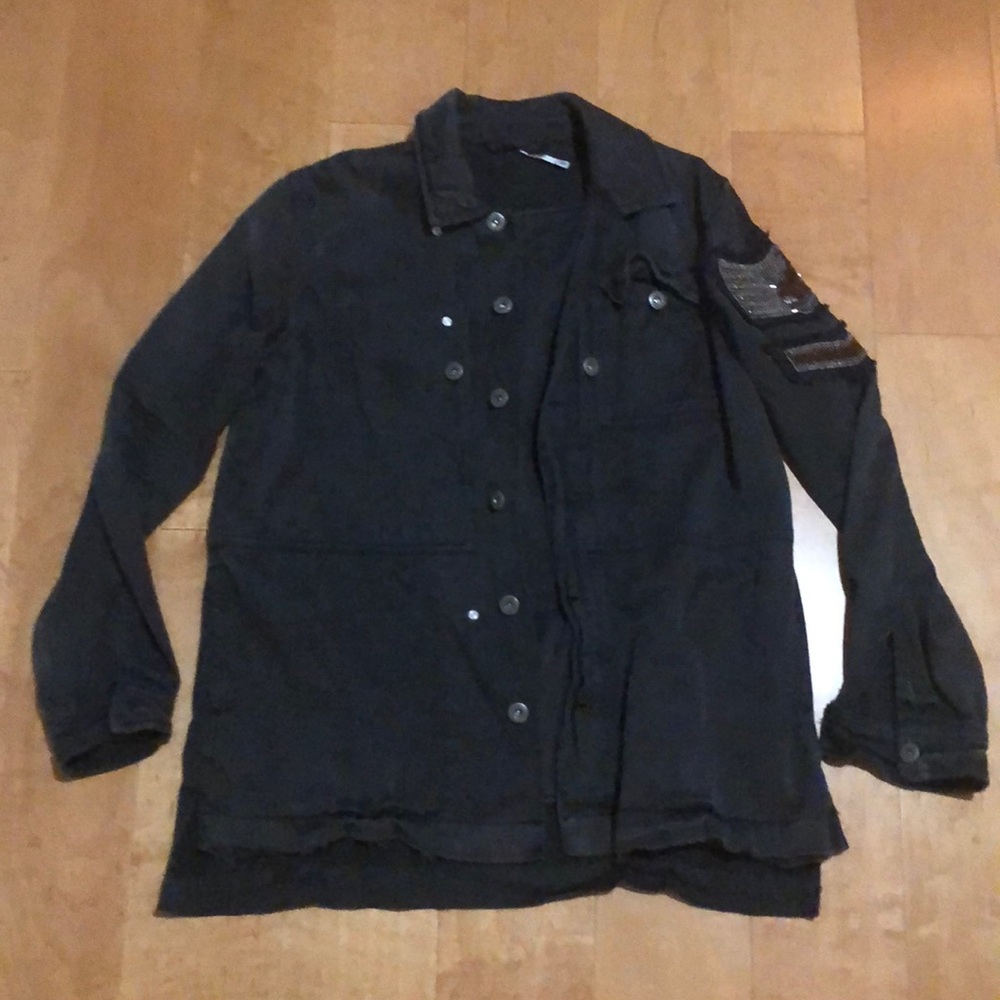 free people embellished military jacket